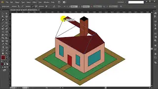 How to draw ISOMETRIC HOUSE in Adobe Illustrator - Tutorial #13