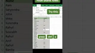 Hiding blank rows in excel #shorts #exceltricks #cooftingdom