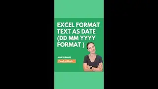 Excel format text as date (dd mm yyyy format ) #shorts