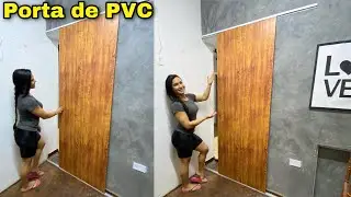 Porta de Correr de PVC, com MENOS DE 40,00. Fácil e Barato. Passo a passo.