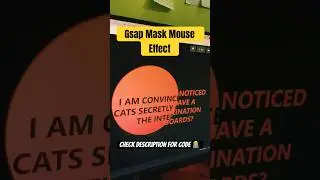 Gsap Mask Mouse Effect #gsap #tutorials #hover #shorts