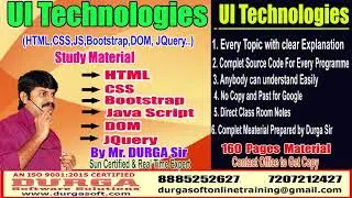 DURGA Sir UI Technologies  Study Material