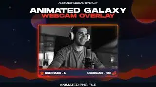 Galaxy Twitch Webcam Overlay | Blue & Orange Animated Space Webcam Overlay