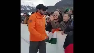 Shahid Afridi Full video  giving respect to Indian flag during Ice Cricket in Switzerland,