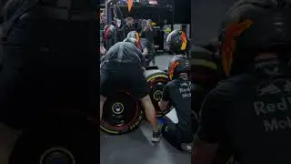 The pit crew attempt their first pit stop in the dark 🤯 #formula1 #redbullracing