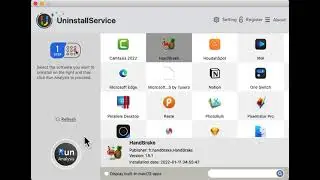 Use UninstallService to Uninstall HandBrake on Mac