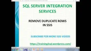 REMOVE DUPLICATE ROWS IN SSIS | SORT IN SSIS