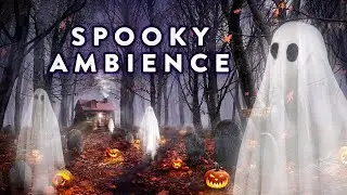 Spooky Halloween Ambience - Haunted Forest Graveyard Sounds