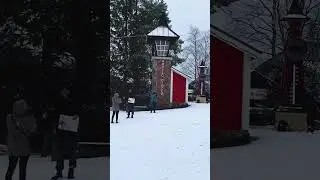 First snow in Santa Claus Village at Arctic Circle Lapland Finland #travel #firstsnow #christmas