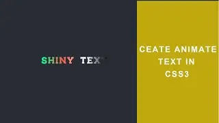 How To Create a Shining Text Animation Effect Using HTML & CSS in 2021