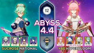 C0 Yae Miko Hyperbloom & C6 Sucrose National | Spiral Abyss 4.4 | Genshin Impact