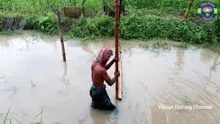 Rainy Season Fishing-Catching Fish From Canal l Fishing Media