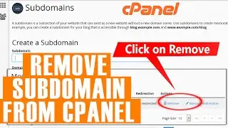 How to remove subdomain from cPanel?