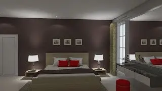 Make interior design bedroom use Sketchup and Vray render