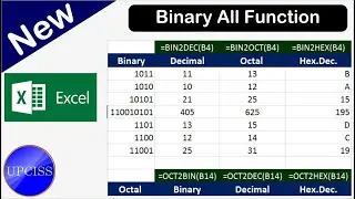 Ms Excel All Function Related to Number System(Binary,Decimal,Octal)