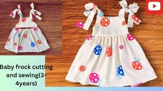 Cutting And Stitching This Cute Dress In Less Than 30 Minutes(3-4Years)