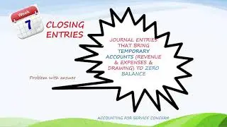 WEEK 7 -CLOSING ENTRIES . POST-CLOSING TRIAL BALANCE