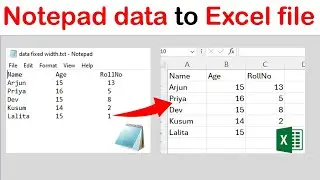 Convert notepad data to an Excel file | How to convert text files to Excel