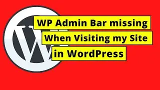 WP Admin Bar missing When Visiting my Website