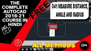 How to Measure Distance, Angle and Radius Complete Tutorial in AutoCAD | Autocad in Hindi | 041