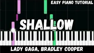 Lady Gaga, Bradley Cooper - Shallow (Easy Piano Tutorial)