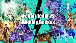 Genshin Impact | Archon Team (Venti, Zhongli, Raiden Shogun, Nahida) vs Weekly Bosses