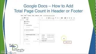Google Docs -  How to display total page count