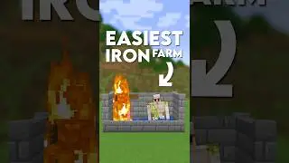 Minecraft Easiest IRON Farm (Iron Farm Tutorial) | #Shorts