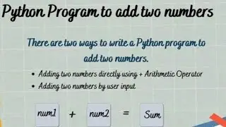 Add Two Digits In Python l Add Two Number in Python