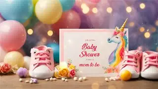 Exquisite 3D Colorful Baby Shower Invitation Slideshow After Effects Template