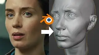 Sculpting Emily Blunt in Blender -- Full Timelapse