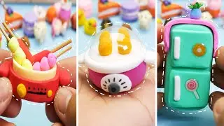 how to make miniature kitchen set with clay | diy miniature kitchen set with polymer clay