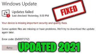 Your Device Is Missing Important Security And Quality Fixes Windows 10 | 2021