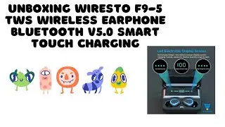 Unboxing Wiresto F9-5 Tws Wireless Earphone Bluetooth V5.0 Smart Touch Charging | Ali Express