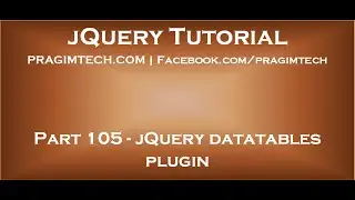 jQuery datatables plugin