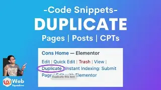 Code Snippets Duplicate Pages Posts CPTs - WordPress Code Snippet