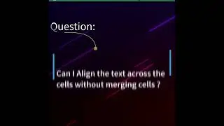 ⚡How to Align a text across the center without merging cells in Excel⚡