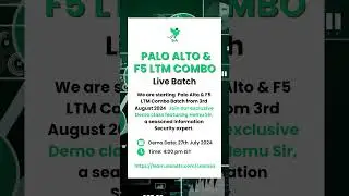 Palo Alto Firewall & F5 LTM Training Free Demo Class By Hemu Sir | Link in the description #shorts