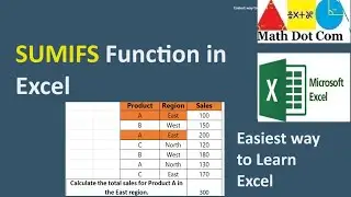 Example of Using SUMIFS function in Excel | Math Dot Com