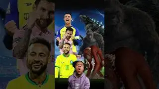 Ronaldo, Messi, Neymar VS Godzilla, King Kong, Scar King 🔥🤩