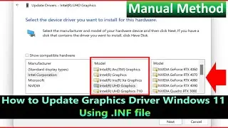 How to Update Graphics Driver Windows 11 (Manual Method using inf file)