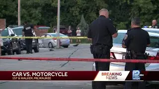 Milwaukee police investigate car vs. motorcycle crash in Walkers Point