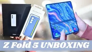 UNBOXING Samsung Galaxy Z Fold 5 Icy Blue - ASMR