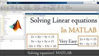 How to solve linear equation in matlab | Systems of linear equation in matlab | MATLAB TUTORIAL