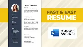 How to Make a Resume on Word | Fast & Easy | Microsoft Word CV Template