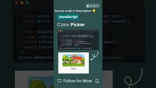 Color Picker | How to Make Find Colour Codes in javascript | 