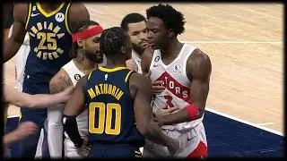 OG Anunoby Shoves Bennedict Mathurin 💪🏾💪🏾 - Raptors vs Pacers