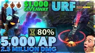 MOST DAMAGE & AP IN HISTORY | 1,000$ GIVEAWAY | URF 80% CDR VEIGAR - BunnyFuFuu