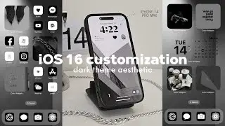 iOS16 Aesthetic Customization! Dark Theme 🖤✨| widgets, change icons tutorial