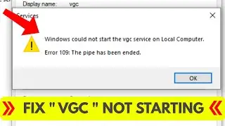 Windows could not start the vgc service on local computer error 1 incorrect function